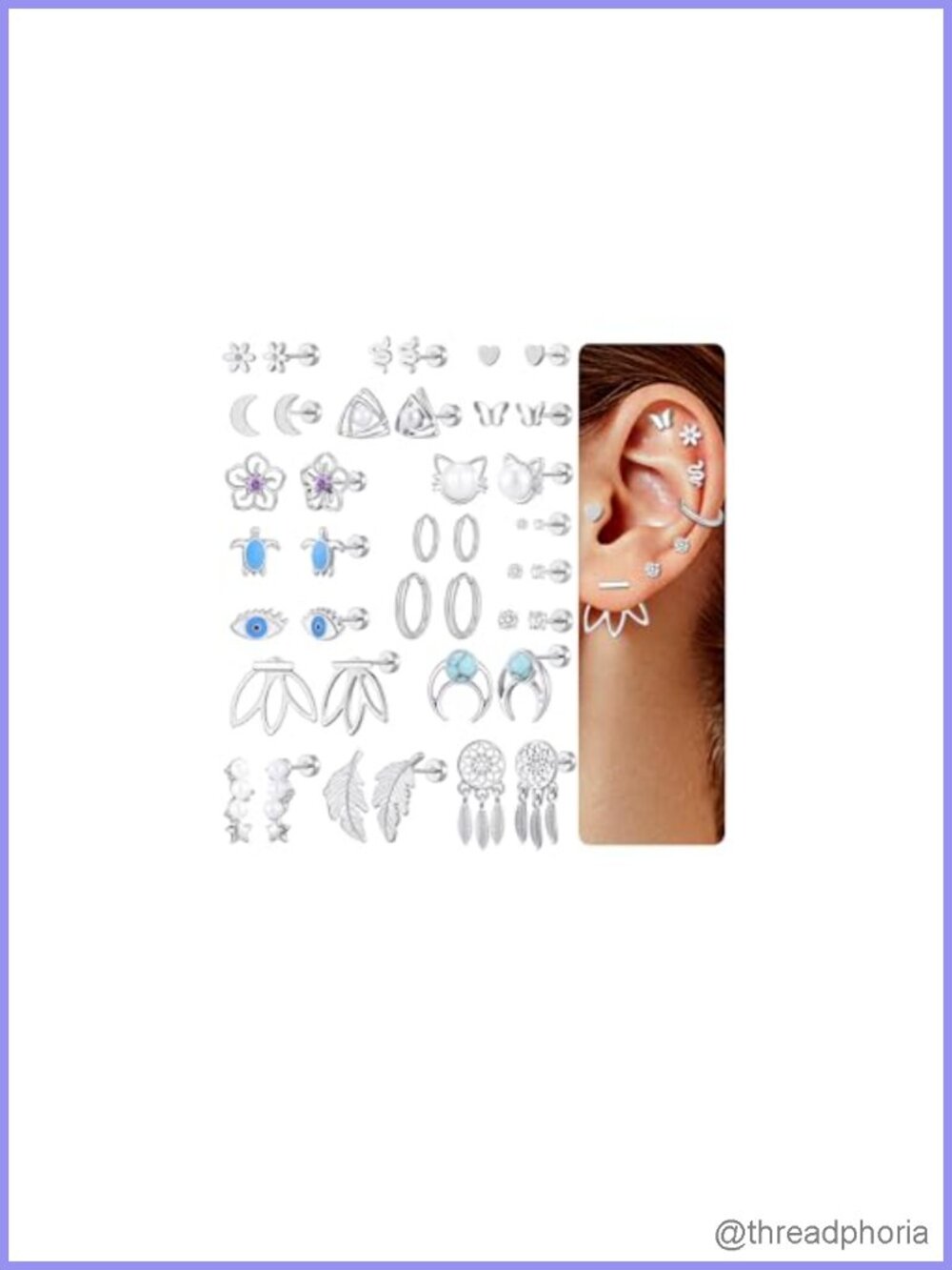 20 Pairs Flat Back Screwback Stud Earrings 18K Gold Plated 20G Cartilage Hoops